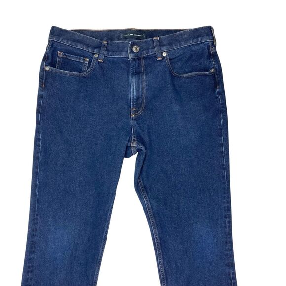 Everlane Uniform Jeans Mens 35x32 Blue 4-Way Stretchy Casual Chic Career Denim - Picture 2 of 13